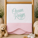 Personalised Embroidered Inspirational Heirloom Baby Cot Quilt - Any name
