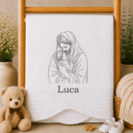 Personalised Embroidered Christening, Baptism Heirloom Quilt - Image 3
