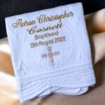Personalised Embroidered Christening, Baptism Heirloom Quilt - Image 4