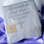 Personalised Embroidered Christening, Baptism Heirloom Quilt - Image 2