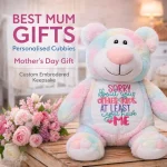 Personalised Embroidered Birthday Cubby Bear