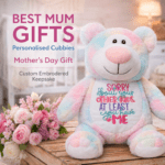 Personalised Embroidered Mothers Day Cubby Bear