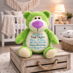 Personalised Embroidered Birth Announcement Cubby Bear - Image 25