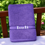 Girls Personalised Bath Towel Embroidered With Any Name - Image 5