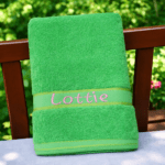 Girls Personalised Bath Towel Embroidered With Any Name - Image 7
