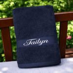Girls Personalised Bath Towel Embroidered With Any Name - Image 9