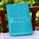 Girls Personalised Bath Towel Embroidered With Any Name - Image 11