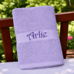 Girls Personalised Bath Towel Embroidered With Any Name - Image 12