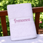 Girls Personalised Bath Towel Embroidered With Any Name - Image 14