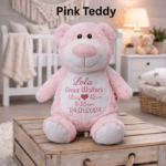 Personalised Embroidered Birth Announcement Cubby Bear - Image 12