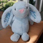 Personalised Embroidered Fluffy Bunny Rabbit - Baby Bunny Rabbit Rattle - Image 10