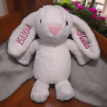Personalised Embroidered Fluffy Bunny Rabbit - Baby Bunny Rabbit Rattle - Image 11