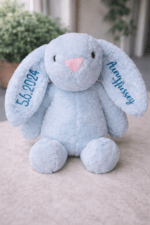 Personalised Embroidered Fluffy Bunny Rabbit Birth Announcement Any Occasion - Image 3