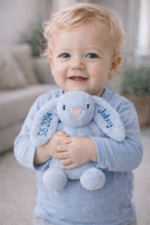 Personalised Embroidered Fluffy Bunny Rabbit Birth Announcement Any Occasion - Image 7