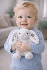 Personalised Embroidered Fluffy Bunny Rabbit Birth Announcement Any Occasion - Image 8