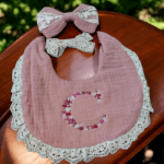 Personalised Baby Bib, Embroidered Baby Bib, Custom Baby Girl Bib, Baby Shower Gift, Ruffle Bib