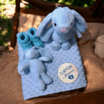 Personalised Embroidered 4pc New Born Baby Boxed Gift Set, Baby Minky Blanket Set, Embroidered Baby Shower Gift - Image 7