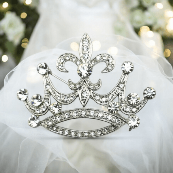 Pageant Diamante Crown Sash Pin