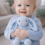 Personalised Embroidered Fluffy Bunny Rabbit Birth Announcement Any Occasion - Image 4