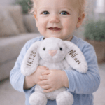 Personalised Embroidered Fluffy Bunny Rabbit Birth Announcement Any Occasion - Image 9